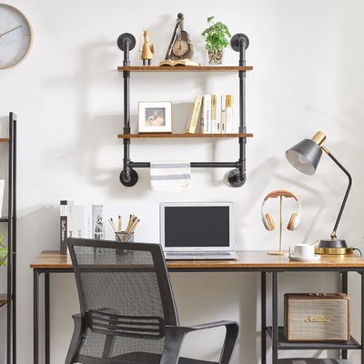 Equipamento doméstico Exibição de parede Estante de livros Estante de tubos industriais para armazenamento de escritório de cozinha