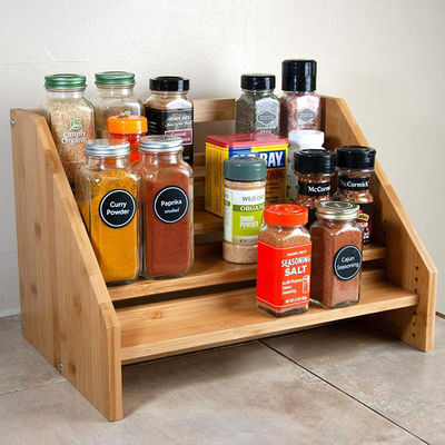 Organic Rectangular Bambú Armário Organizador Prateleiras 3 espessura de fio Largura média