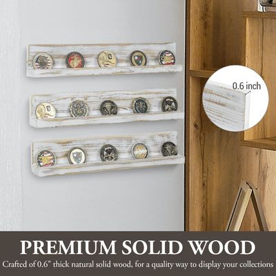 Montado na parede Branco Lavado Madeira Sólida Desafio Porta Moedas de Madeira Trilayer Artesanato