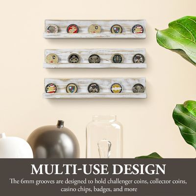 Montado na parede Branco Lavado Madeira Sólida Desafio Porta Moedas de Madeira Trilayer Artesanato