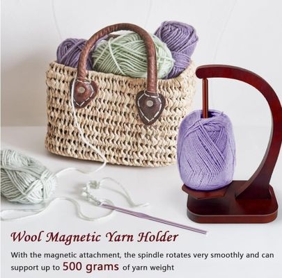 Mecanismo magnético de rotação de fios de madeira para tricô e crochê