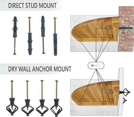 Prateleira de esquina de madeira montada na parede para acessórios de TV e armazenamento de quadros fotográficos de pequenas plantas