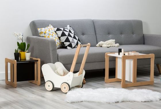 Logotipo personalizado Função de poupança de espaço 202406 Montessori Cadeira de madeira multifuncional