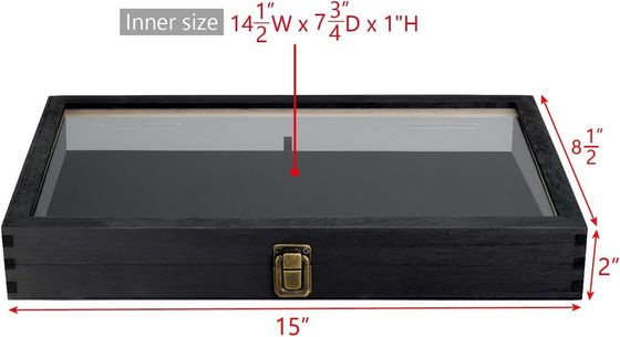 Tamanho personalizado Logotipo de cores de joias de madeira Caixa de armazenamento com tampa feita de madeira maciça