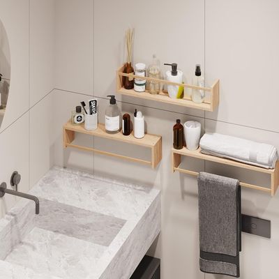 Prateleiras flutuantes de madeira maciça para armazenamento de parede e organizador de quartos para crianças