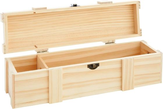 Garrafas de vinho divididas ou semidesferidas Caixa de vinho de madeira maciça 13,8X3,9X3,9 polegadas com logotipo personalizado