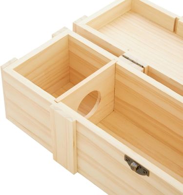 Garrafas de vinho divididas ou semidesferidas Caixa de vinho de madeira maciça 13,8X3,9X3,9 polegadas com logotipo personalizado