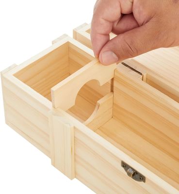 Garrafas de vinho divididas ou semidesferidas Caixa de vinho de madeira maciça 13,8X3,9X3,9 polegadas com logotipo personalizado