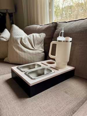 Logotipo personalizado aceitável Sofá Bar Snack Box Sofá Organizador para mesas laterais