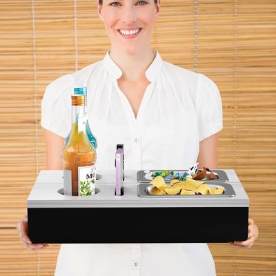 Logotipo personalizado aceitável Sofá Bar Snack Box Sofá Organizador para mesas laterais