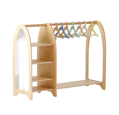 Casa Móveis Montessori Crianças Prateleira de roupas Guarda-roupa com espelho e grande quantidade