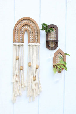 Plantação de parede Boho Hydro Plantação de parede com serigrafia/queimada