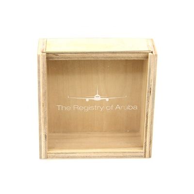 Caixinha de armazenamento de madeira aceitável com tampa deslizante 10x10x3.8cm