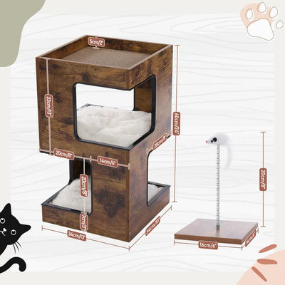 Forma personalizada gato escalador arranhador árvore de brinquedo presentes de animais de estimação de madeira moderna para casa do gato