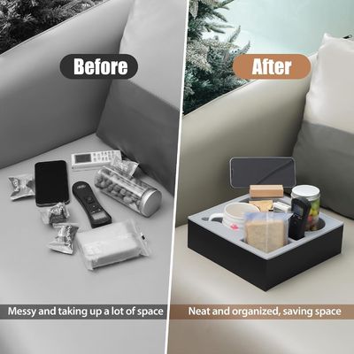 Sofá de madeira de silicone Caddy organizador para sofá à prova d'água carro aceitar encomenda personalizada