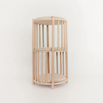 Função Economize espaço Madeira sólida Ninho de gatos 2 Nível Mobiliário de gato Árvore Casa de gato Cova cama