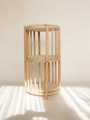 Função Economize espaço Madeira sólida Ninho de gatos 2 Nível Mobiliário de gato Árvore Casa de gato Cova cama