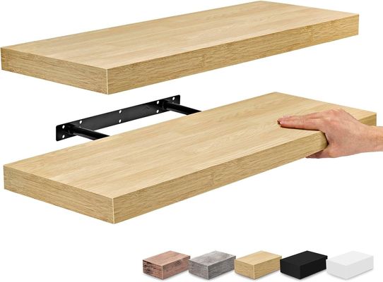60.96cm x 22.86cm Estantes Flutuantes de Maple Conjunto de 2 para armazenar aparelhos de cozinha