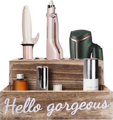 Mantenha sua casa de banho arrumada sem esforço com este aparelho de secar e endireitar cabelo de madeira