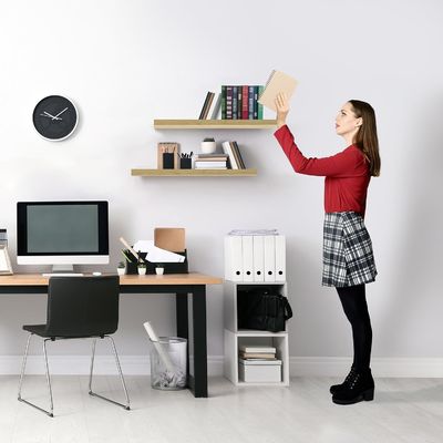 60.96cm x 22.86cm Estantes Flutuantes de Maple Conjunto de 2 para armazenar aparelhos de cozinha