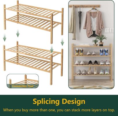 Estaca de sapatos de bambu multifuncional de três camadas A melhor solução de armazenamento de armário