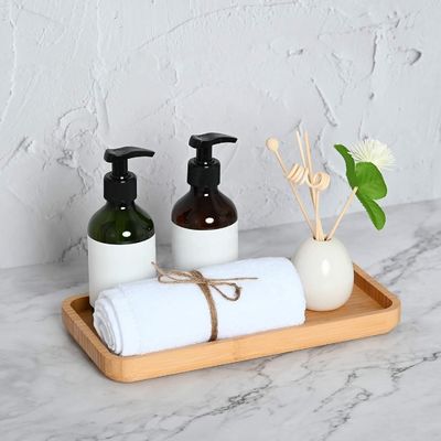 Tray de serviço de bambu empilhável orgânico moderno e quente para tigela de chá