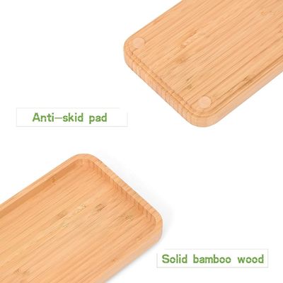 Tray de serviço de bambu empilhável orgânico moderno e quente para tigela de chá