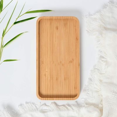 Tray de serviço de bambu empilhável orgânico moderno e quente para tigela de chá