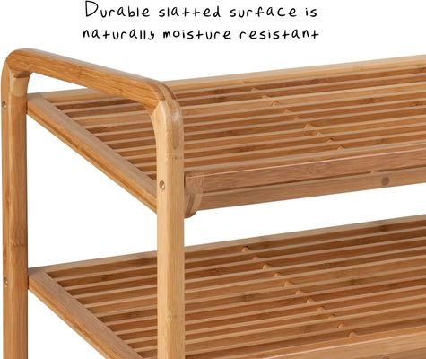 Estaca de sapatos de bambu de 3 níveis para sala de estar