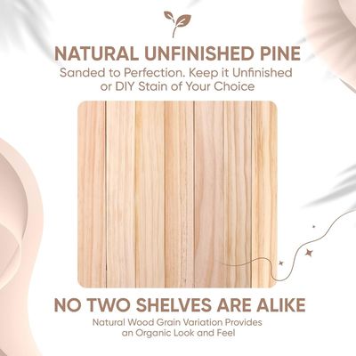 Conjunto de 2 Prateleiras Flutuantes de Madeira Rustica da Fazenda 16 x 6,5 x 1,75 polegadas Design Moderno