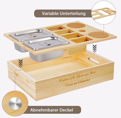 Loja de sofá de madeira personalizada com tampa removível e compartimento de armazenamento