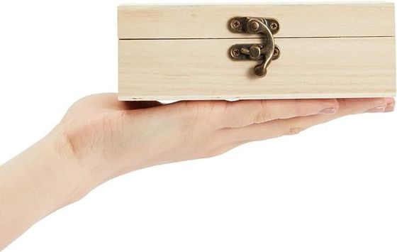 6 Pacotes Cláusulas frontais Capazes de engate Caixas de artesanato de madeira inacabadas para outros artesanatos de presente