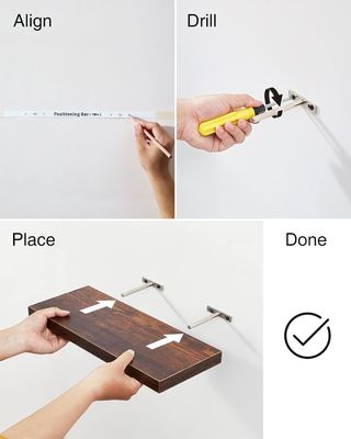 Design personalizado 3 conjuntos de prateleira flutuante Conjunto de decoração doméstica de economia de espaço para exibição de sala de estar