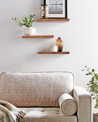 Design personalizado 3 conjuntos de prateleira flutuante Conjunto de decoração doméstica de economia de espaço para exibição de sala de estar