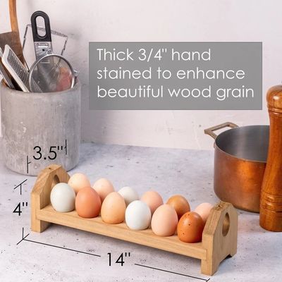 Caixa de cartão de ovos de madeira de madeira de bambu ou customização de madeira porta de ovos para a cozinha da fazenda