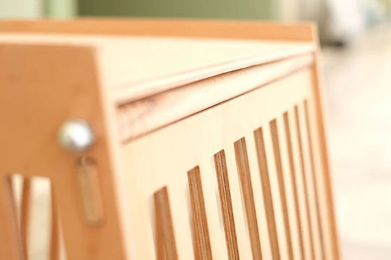 Casa de cães e gatos de madeira de cor natural Caixa com porta em branco