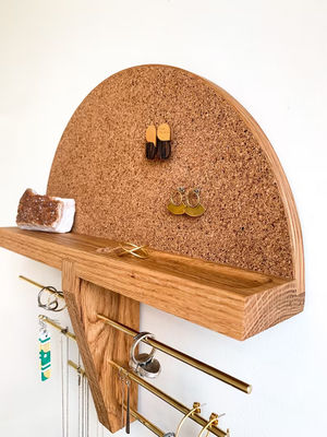 Mini caixa de madeira de parede montado porta jóias e organizador para a cor de madeira de bétula inacabada