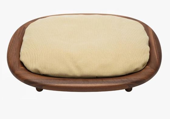Cama de animais de estimação rectangular de caixa de madeira simples com design antiderrapante e estrutura de fácil cuidado
