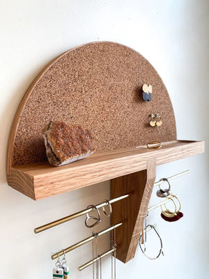 Mini caixa de madeira de parede montado porta jóias e organizador para a cor de madeira de bétula inacabada