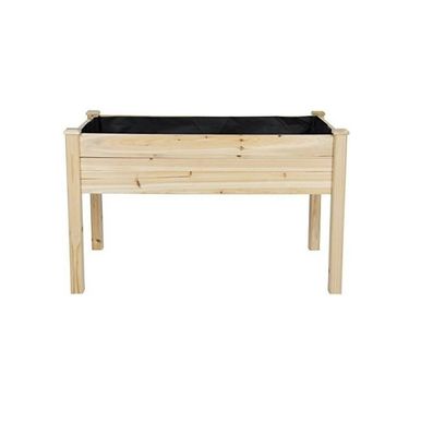 48x24x30in Caixinha de Plantação de Madeira Elevada para Quintal Laminado Brilhante Tipo de Madeira