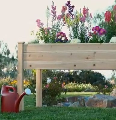 48x24x30in Caixinha de Plantação de Madeira Elevada para Quintal Laminado Brilhante Tipo de Madeira