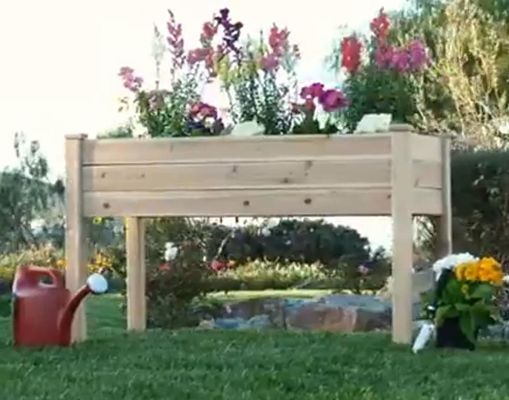 48x24x30in Caixinha de Plantação de Madeira Elevada para Quintal Laminado Brilhante Tipo de Madeira