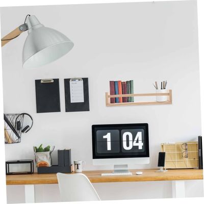 Conjunto de prateleira de madeira de logotipo personalizado para livros e vasos de flores