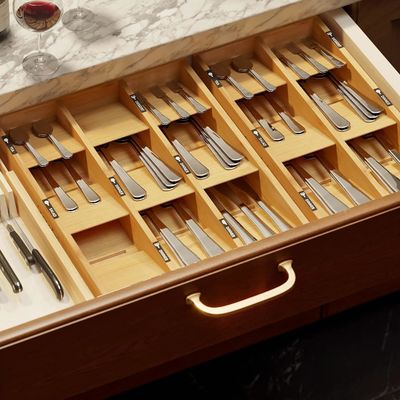 Organizador Caixa de prata com caixa de madeira simples 6 slots Bamboo porta bandeja em natural