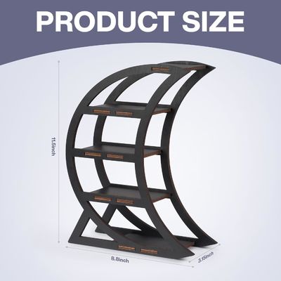 Apartamento Prateleira de display de cristal de madeira Porta Lua Prateleiras decorativas para sala de estar