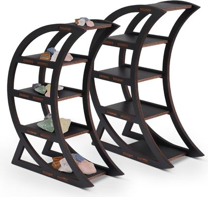 Apartamento Prateleira de display de cristal de madeira Porta Lua Prateleiras decorativas para sala de estar