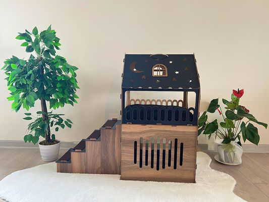 Mobiliário moderno para gatos Casa de coelho de madeira de forma personalizada para gatos e animais pequenos
