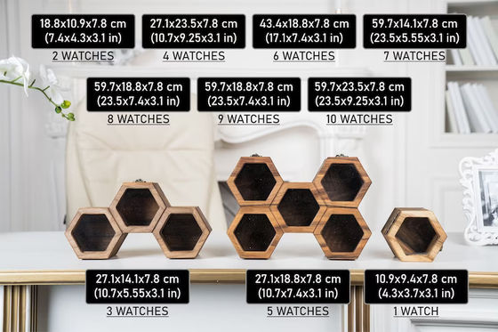 Caixa de relógio de madeira com tampa deslizante e ambiente