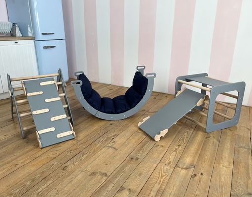 Montessori montar conjunto para crianças em idade precoce Triângulo interior de escalada na sua escolha de cor