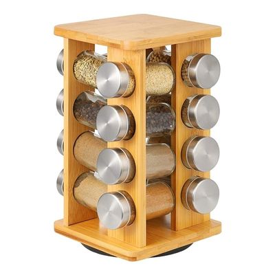 4 camadas de aço inoxidável organizador de prateleiras de cozinha giratória armazenamento inferior para rack de especiarias